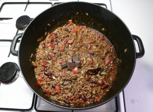 Chili con Carne m. Chokolade